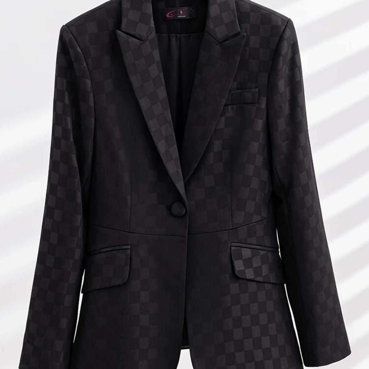 Eva Elegant Plaid Blazer