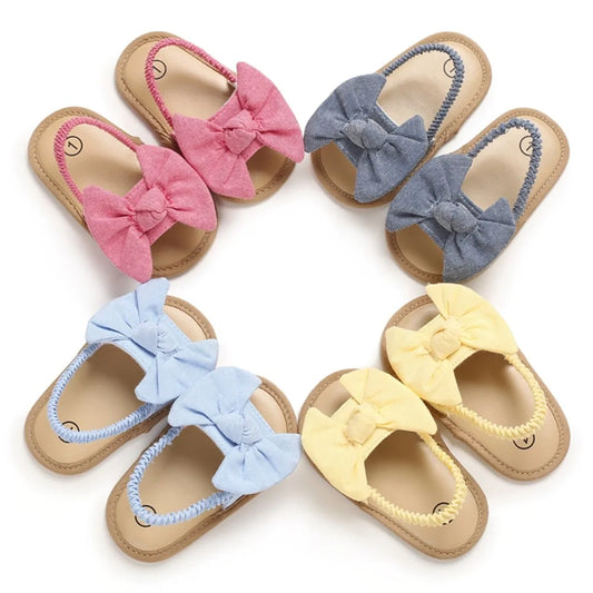 Baby Girls Bow Knot Sandals: Summer Soft Sole Princess Shoes