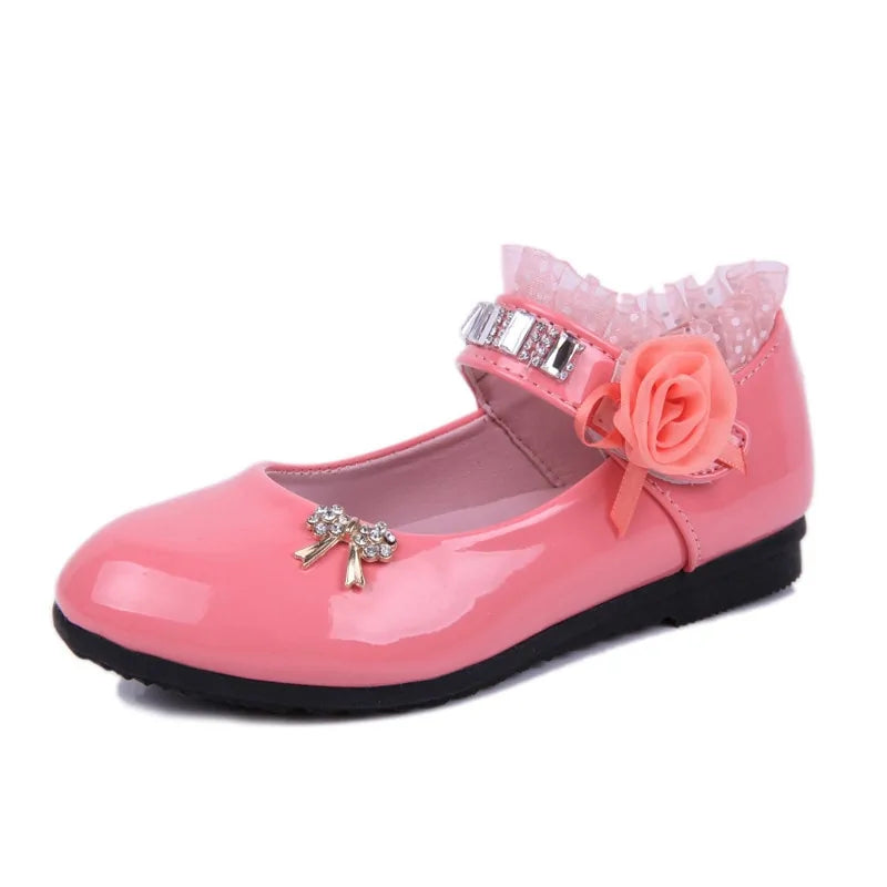 New Kids' Elegant Princess PU Leather Sandals: Perfect for Weddings & Parties