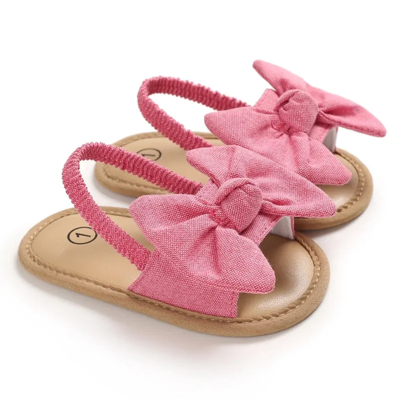 Baby Girls Bow Knot Sandals: Summer Soft Sole Princess Shoes