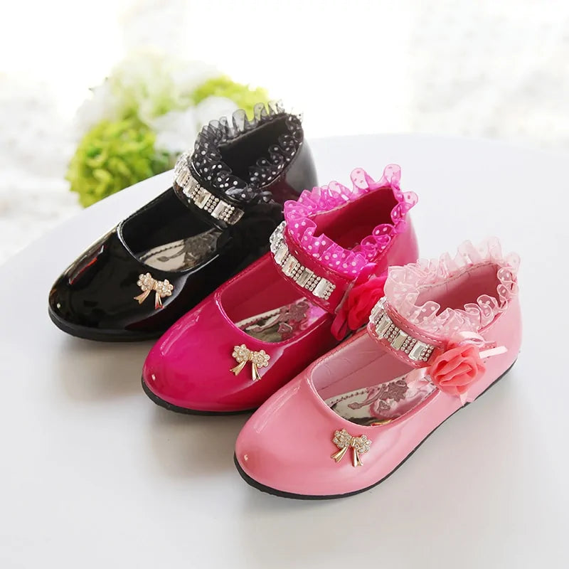 New Kids' Elegant Princess PU Leather Sandals: Perfect for Weddings & Parties